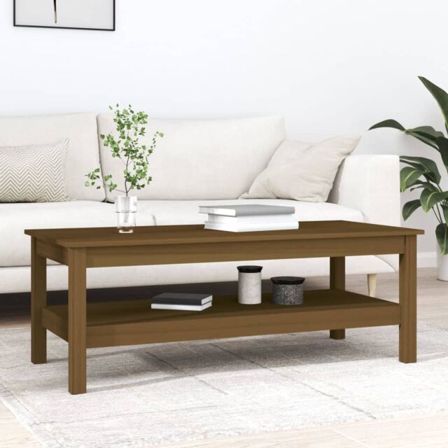 Berkfield Home Coffee Table Honey Brown 110x50x40 cm Solid Wood Pine - Size: 110 x 50 x 40 cm - image 1