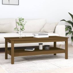 Berkfield Home Coffee Table Honey Brown 110x50x40 cm Solid Wood Pine - Size: 110 x 50 x 40 cm