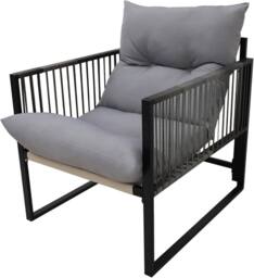 Alivio 4Pc Outdoor Iron Conversation Set - Cushioned Loveseat, Table & Chair in Grey - Size: 110 cm x 35 cm - thumbnail 7