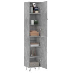 Berkfield Home Highboard Concrete Grey 34.5x34x180 cm Engineered Wood - thumbnail 3
