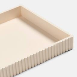 OHS Ribbed Rectangle Decorative Tray Table Organiser Countertop Storage in Cream - thumbnail 6