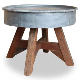 Berkfield Home Coffee Table Solid Reclaimed Wood 60x45 cm Silver in Brown