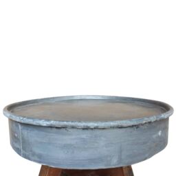 Berkfield Home Coffee Table Solid Reclaimed Wood 60x45 cm Silver in Brown - thumbnail 5