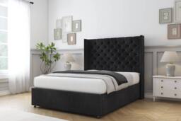 "Comfort Beds Selena Naples Divan Base No Drawers - 54"" Wingback in Black - Size: Small Single" - thumbnail 2