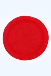 Homescapes Luxury Round Bath Mat Reversible 100% Cotton 1600GSM, 80cm, Quick Dry in Red