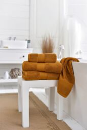 Deyongs Bliss Pima Supersoft Fluffy Cotton 650gsm Towels in Burnt Orange - Size: Bath Sheet - thumbnail 1