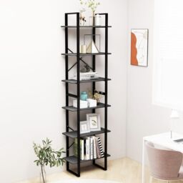 Berkfield Home Storage Shelf Grey 60x30x210 cm Solid Wood Pine - Size: 60 x 30 x 210 cm - thumbnail 1
