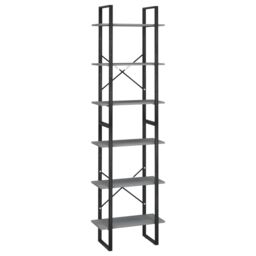 Berkfield Home Storage Shelf Grey 60x30x210 cm Solid Wood Pine - Size: 60 x 30 x 210 cm - thumbnail 2