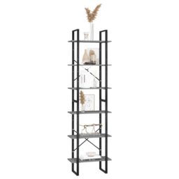 Berkfield Home Storage Shelf Grey 60x30x210 cm Solid Wood Pine - Size: 60 x 30 x 210 cm - thumbnail 5
