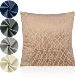 Luxury Living Luxurious Textured Velvet Cushions Set of 4 - Soft Plush Fibre Pads, Vibrant Colours for Sofa & Bed Décor in Beige - Size: 45 cm x 45 cm - thumbnail 3
