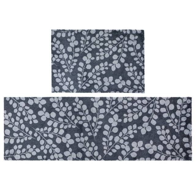 JVL Mega Doormat & Runner - Branches in Blue - Size: 150 cm x 100 cm - image 1