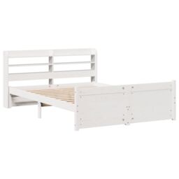 Berkfield Home Bed Frame with Headboard without Mattress White 140x200 cm - thumbnail 3
