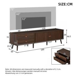 Matteo Walnut TV Cabinet & Media Unit with Roller Shutter Doors - thumbnail 9