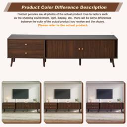 Matteo Walnut TV Cabinet & Media Unit with Roller Shutter Doors - thumbnail 7