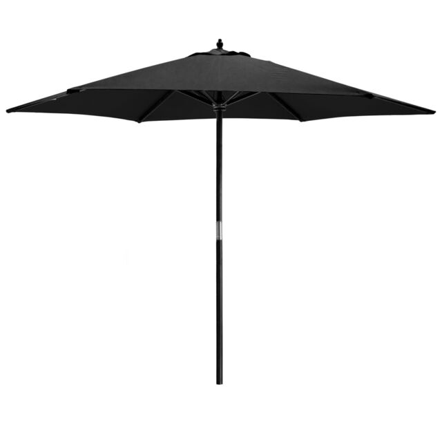 Harbour Housewares Wooden Garden Parasol 2.7m in Black - image 1