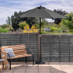 Harbour Housewares Wooden Garden Parasol 2.7m in Black - thumbnail 6