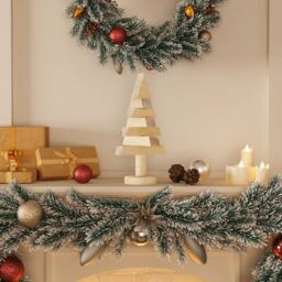 Berkfield Home Wooden Christmas Trees for Decoration 2 pcs 30 cm Solid Wood Pine in Brown