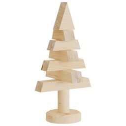 Berkfield Home Wooden Christmas Trees for Decoration 2 pcs 30 cm Solid Wood Pine in Brown - thumbnail 5