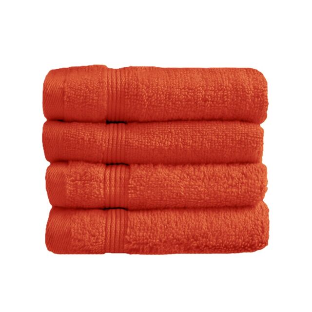 Allure Bath Fashions Luxury Zero Twist Egyptian Cotton Face Cloths - Pack of 4 in Terracotta - image 1