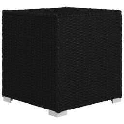 Berkfield Home Sun Lounger with Cushion & Tea Table Poly Rattan Black - thumbnail 9
