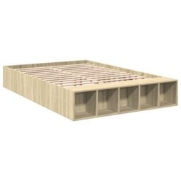 Berkfield Home Bed Frame without Mattress Sonoma Oak 135x190 cm Double in Brown - thumbnail 3