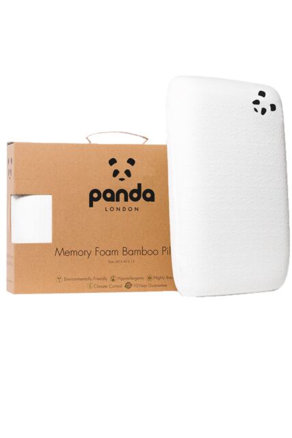 Panda London Memory Foam Bamboo Pillow in White - image 1