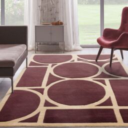 The Rug Shop UK Purple Modern Wool Easy to clean Hand Made Geometric Area Rug - Size: 160 cm x 230 cm - thumbnail 2