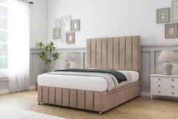 "Comfort Beds Sara Naples Divan Base No Drawers - 54"" Headboard-Footboard in Light Brown - Size: Super King" - thumbnail 2