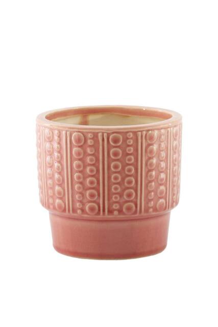 KDMD Hortus Salmon Pink Warwick Dimple Pot 21.5cm H x 22cm Dia - image 1