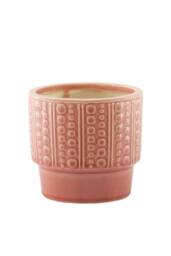 KDMD Hortus Salmon Pink Warwick Dimple Pot 21.5cm H x 22cm Dia - thumbnail 2