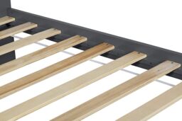 Rest Relax Wooden Xiamen Bed, Minimalist Slatted Bed Frame in Grey - Size: Double - thumbnail 3