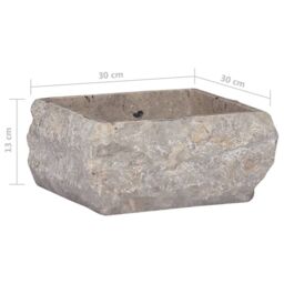 Berkfield Home Sink Grey 30x30x13 cm Marble - Size: 30 x 30 x 13 cm - thumbnail 6