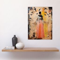 Artery8 The Bird Queen By Shannon Blacksmith Woman Portrait Raven Blackbirds Emo Large Wall Unframed Art Poster Print Thick Paper 18X24 Inch - thumbnail 4