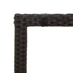 Berkfield Home Garden Table with Glass Top Black 190x90x75 cm Poly Rattan - Size: 190 x 90 x 75 cm - thumbnail 9