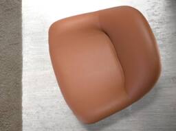 Angel Cerda Brown Leatherette Swivel Armchair with Black Legs - thumbnail 5