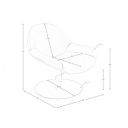 Angel Cerda Brown Leatherette Swivel Armchair with Black Legs - thumbnail 8