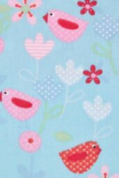 Homescapes Birds & Flowers Ready Made Eyelet Curtain Pair in Blue - Size: 140 cm width x 183 cm drop - thumbnail 5