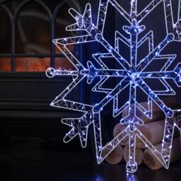 Samuel Alexander 52cm Light up Snowflake Dewdrop Silhouette with Twinkling LEDs in Silver - thumbnail 7