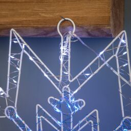 Samuel Alexander 52cm Light up Snowflake Dewdrop Silhouette with Twinkling LEDs in Silver - thumbnail 4
