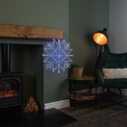 Samuel Alexander 52cm Light up Snowflake Dewdrop Silhouette with Twinkling LEDs in Silver - thumbnail 3