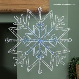 Samuel Alexander 52cm Light up Snowflake Dewdrop Silhouette with Twinkling LEDs in Silver - thumbnail 5