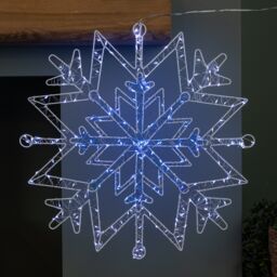 Samuel Alexander 52cm Light up Snowflake Dewdrop Silhouette with Twinkling LEDs in Silver - thumbnail 2