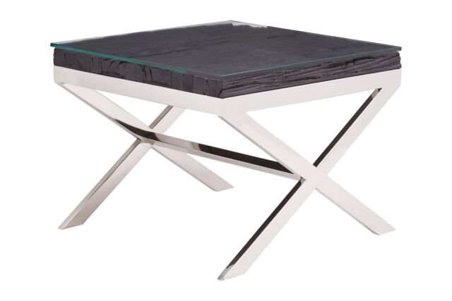 Orsina Kerala Black Top End Table With Cross Base - image 1