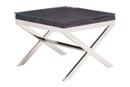 Orsina Kerala Black Top End Table With Cross Base - thumbnail 1