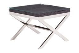 Orsina Kerala Black Top End Table With Cross Base