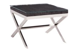 Orsina Kerala Black Top End Table With Cross Base - thumbnail 2