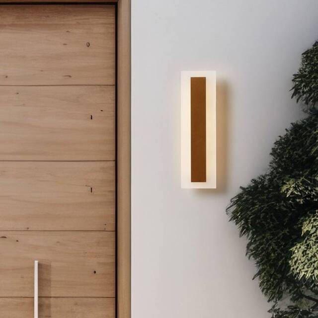 Wyld and Coco Outdoor LED Wall Light Gold 30cm Steel and Acrylic Modern - image 1