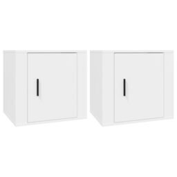Berkfield Home Bedside Cabinets 2 pcs White 50x39x47 cm - Size: 50 x 39 x 47 cm - thumbnail 2