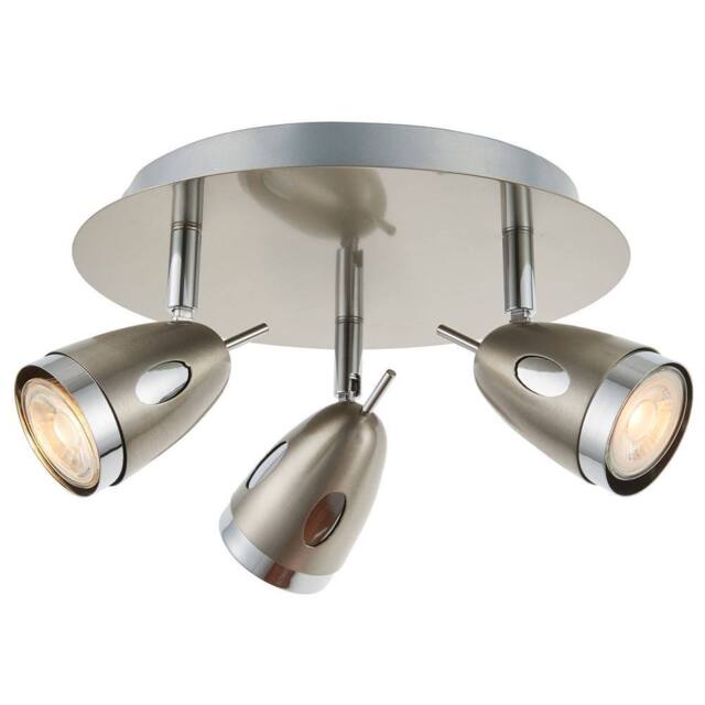 Pagazzi Lottie 3 Light Satin Nickel Ceiling Spotlight Plate in Silver - image 1