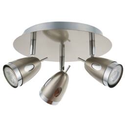 Pagazzi Lottie 3 Light Satin Nickel Ceiling Spotlight Plate in Silver - thumbnail 2